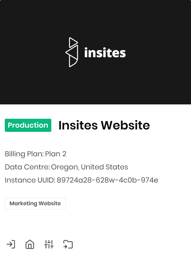 Insites console instance list item